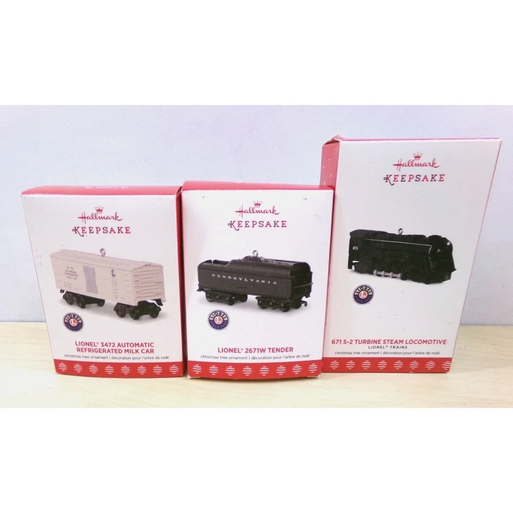 Hallmark Keepsake 2017 Die Cast‎ Lionel Trian Christmas Tree Ornaments Lot of 3